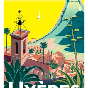 005-Hyères saint paul Porquerolles, ports-cros levant, Affiche, Tirage Art, Digigraphie, Illustration, œuvre, Poster, Fine Art, Design. Monsieur Z
