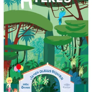 008-hyères Olbius Riquier jardin, parc zoologique, serre exotique, Affiche, Tirage Art, Digigraphie, Illustration, œuvre, Poster, Fine Art, Design. Monsieur Z