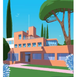 009-villa Noailles hyères les palmiers, architecture, art, Affiche, Tirage Art, Digigraphie, Illustration, œuvre, Poster, Fine Art, Design. Monsieur Z