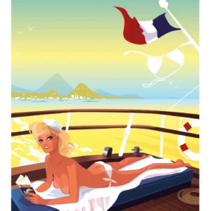 010-fille sur le pont, femme, Affiche, Tirage Art, Digigraphie, Illustration, œuvre, Poster, Fine Art, Design. Monsieur Z