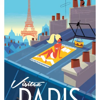 015-Vistez Paris Sous les toits, Affiche, Tirage Art, Digigraphie, Illustration, œuvre, Poster, Fine Art, Design. Monsieur Z