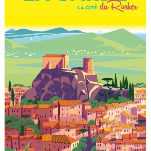019-la garde, la cité du rocher, la provence, côte d'azur, Affiche, Tirage Art, Digigraphie, Illustration, œuvre, Poster, Fine Art, Design. Monsieur Z