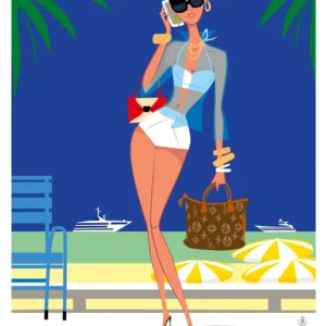 027- Yes I Cannes, chic, Affiche, Tirage Art, Digigraphie, Illustration, œuvre, Poster, Fine Art, Design. Monsieur Z
