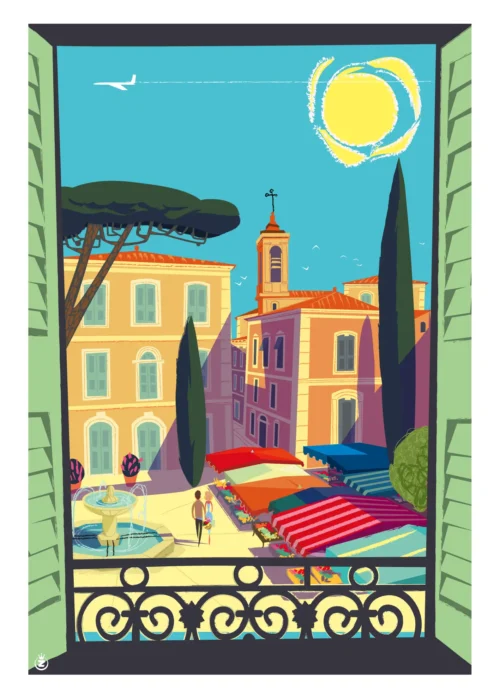 039-Provence, Affiche, Tirage Art, Digigraphie, Illustration, œuvre, Poster, Fine Art, Design. Monsieur Z