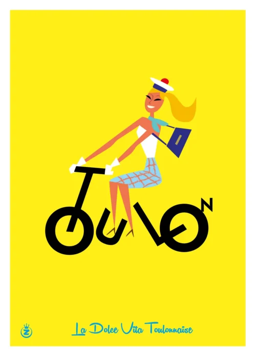 044-La dolce vita toulonnaise, Affiche, Tirage Art, Digigraphie, Illustration, œuvre, Poster, Fine Art, Design. Monsieur Z