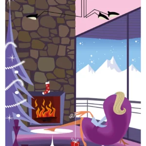 072- Genève Noël, skin cheminée, Affiche, Tirage Art, Digigraphie, Illustration, œuvre, Poster, Fine Art, Design. Monsieur Z