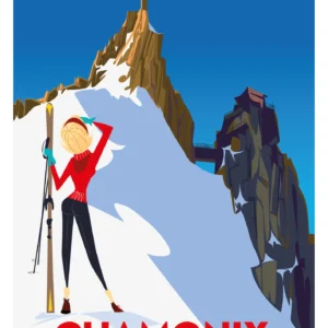 074-aiguille du midi Chamonix, 3842m, Affiche, Tirage Art, Digigraphie, Illustration, œuvre, Poster, Fine Art, Design. Monsieur Z
