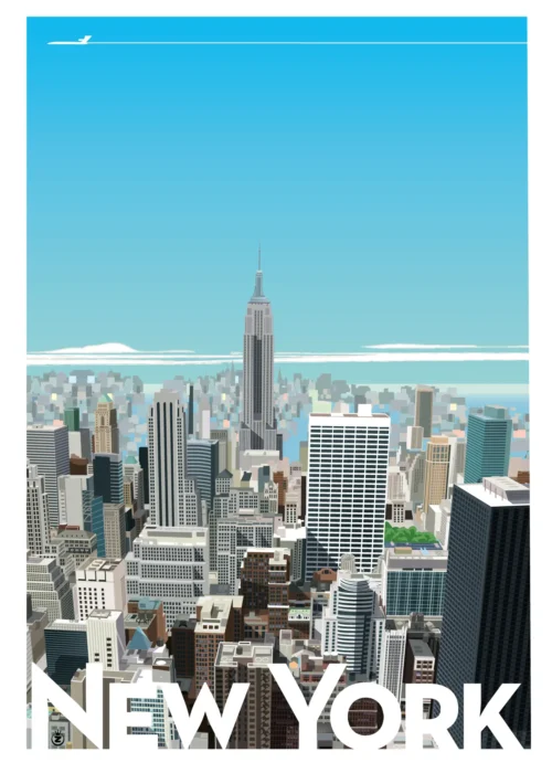 080-New York City hauteur, Affiche, Tirage Art, Digigraphie, Illustration, œuvre, Poster, Fine Art, Design. Monsieur Z