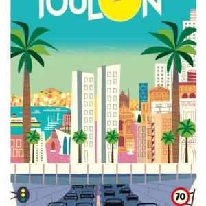 083-Toulon tunnel bleu, Affiche, Tirage Art, Digigraphie, Illustration, œuvre, Poster, Fine Art, Design. Monsieur Z