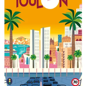 084-Toulon tunnel orange, Affiche, Tirage Art, Digigraphie, Illustration, œuvre, Poster, Fine Art, Design. Monsieur Z