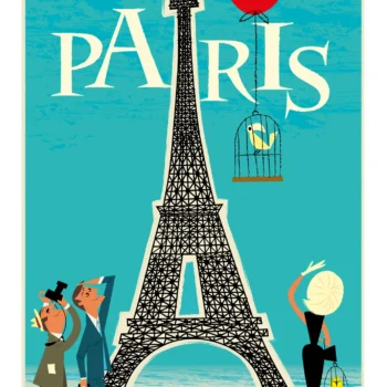 086-Tour Eiffel French Life, Affiche, Tirage Art, Digigraphie, Illustration, œuvre, Poster, Fine Art, Design. Monsieur Z