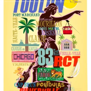 087-Cuver ville Toulon 83, Affiche, Tirage Art, Digigraphie, Illustration, œuvre, Poster, Fine Art, Design. Monsieur Z
