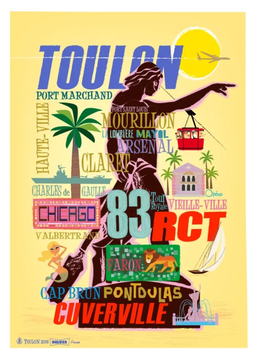 087-Cuver ville Toulon 83, Affiche, Tirage Art, Digigraphie, Illustration, œuvre, Poster, Fine Art, Design. Monsieur Z