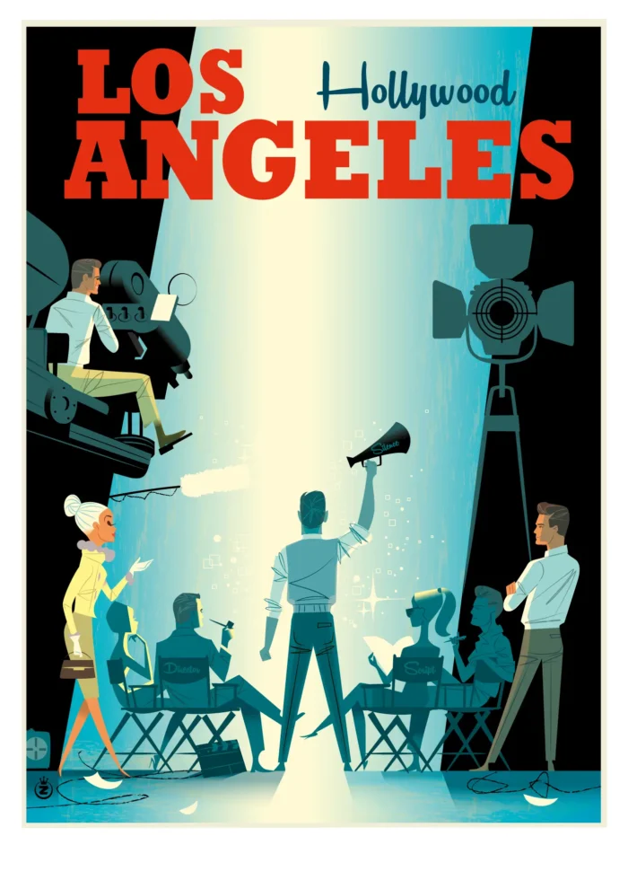 Affiche des coulisses d'un tournage à Los Angeles par Monsieur Z