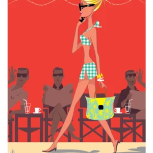 093-sénéquier Saint-Tropez, Affiche, Tirage Art, Digigraphie, Illustration, œuvre, Poster, Fine Art, Design. Monsieur Z