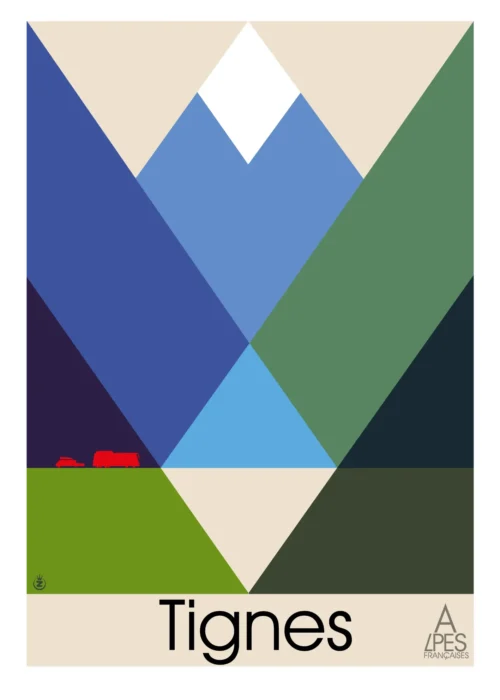 094-Tignes Abstrait, Affiche, Tirage Art, Digigraphie, Illustration, œuvre, Poster, Fine Art, Design. Monsieur Z