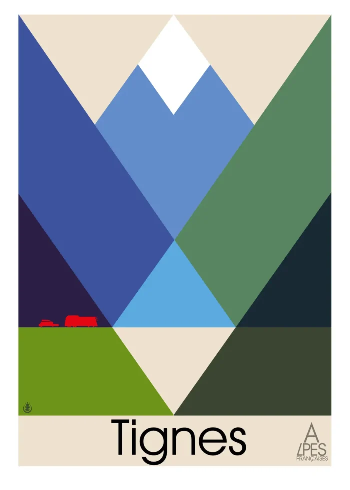Affiche graphique du massif de Tignes par Monsieur Z