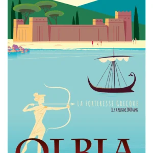 098-Olbia forteresse, route de l'almanarre hyères, Affiche, Tirage Art, Digigraphie, Illustration, œuvre, Poster, Fine Art, Design. Monsieur Z
