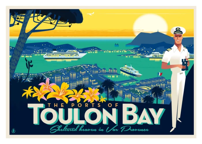 Affiche de la baie de Toulon sous le soleil couchant par Monsieur Z