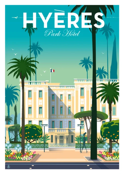 115-parc hotel, hyères, Affiche, Tirage Art, Digigraphie, Illustration, œuvre, Poster, Fine Art, Design. Monsieur Z