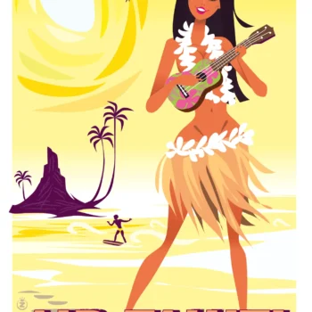 123-air tahiti Affiche, Tirage Art, Digigraphie, Illustration, œuvre, Poster, Fine Art, Design. Monsieur Z