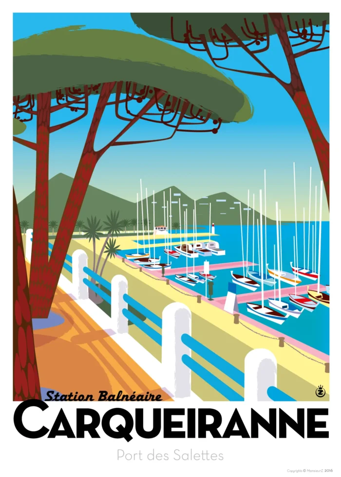 Affiche du port de pêche de Carqueiranne par Monsieur Z
