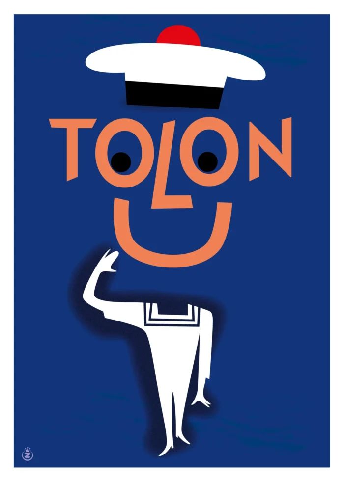 Affiche de Toulon en typographie à l'esprit marin par Monsieur Z