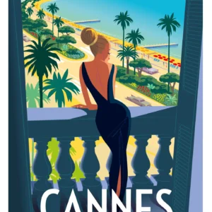 130-cannes fenêtre Affiche, Tirage Art, Digigraphie, Illustration, œuvre, Poster, Fine Art, Design. Monsieur Z