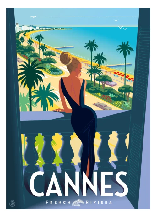 130-cannes fenêtre Affiche, Tirage Art, Digigraphie, Illustration, œuvre, Poster, Fine Art, Design. Monsieur Z