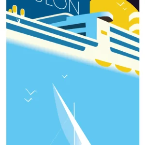 133-corsica ferries Affiche, Tirage Art, Digigraphie, Illustration, œuvre, Poster, Fine Art, Design. Monsieur Z