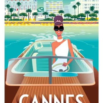 134-cannes rivera Affiche, Tirage Art, Digigraphie, Illustration, œuvre, Poster, Fine Art, Design. Monsieur Z
