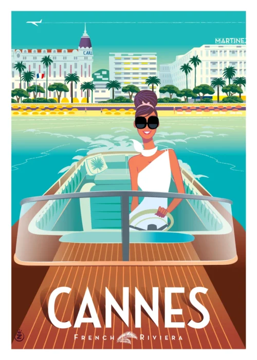 134-cannes rivera Affiche, Tirage Art, Digigraphie, Illustration, œuvre, Poster, Fine Art, Design. Monsieur Z