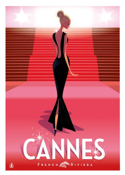 137-cannes festival French riviera, Affiche, Tirage Art, Digigraphie, Illustration, œuvre, Poster, Fine Art, Design. Monsieur Z