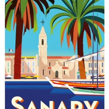 140-Sanary sur mer, Affiche, Tirage Art, Digigraphie, Illustration, œuvre, Poster, Fine Art, Design. Monsieur Z