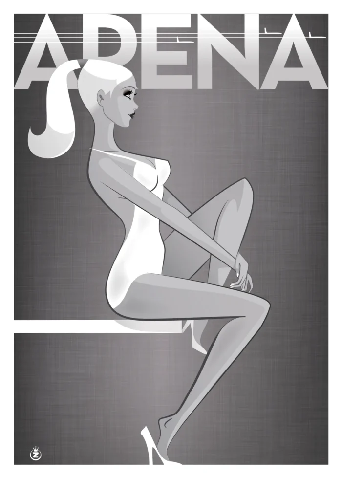 Affiche d'une femme prenant la pose avec élégance par Monsieur Z