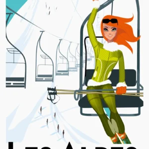 157-Alpes temps blanc L'Étoile des neiges, Affiche, Tirage Art, Digigraphie, Illustration, œuvre, Poster, Fine Art, Design. Monsieur Z