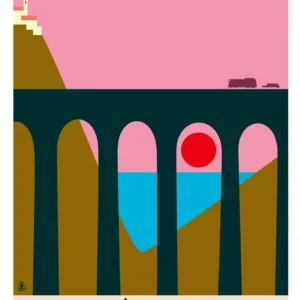 159-Èze Riviera, Affiche, Tirage Art, Digigraphie, Illustration, œuvre, Poster, Fine Art, Design. Monsieur Z