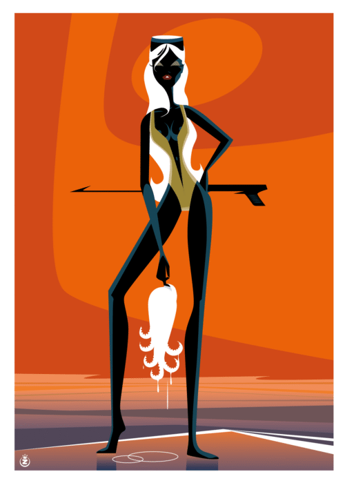 161-Octopussy Poulpe, Octopus, pieuvre, Affiche, Tirage Art, Digigraphie, Illustration, œuvre, Poster, Fine Art, Design. Monsieur Z