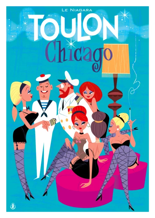 169-Toulon le niagara Affiche, Tirage Art, Digigraphie, Illustration, œuvre, Poster, Fine Art, Design. Monsieur Z