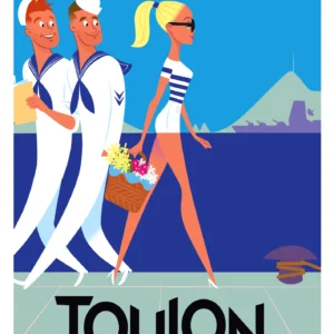 171-La rade de toulon double torticolis de marin, Affiche, Tirage Art, Digigraphie, Illustration, œuvre, Poster, Fine Art, Design. Monsieur Z
