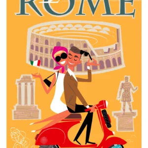 172-Un Week-end à Rome, Affiche, Tirage Art, Digigraphie, Illustration, œuvre, Poster, Fine Art, Design. Monsieur Z