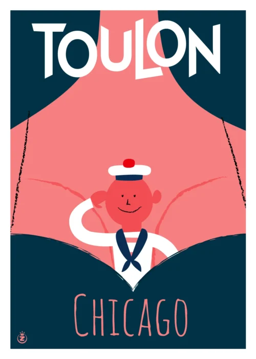 174-toulon chicago, Affiche, Tirage Art, Digigraphie, Illustration, œuvre, Poster, Fine Art, Design. Monsieur Z