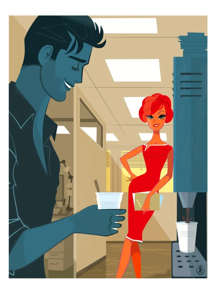 Affiche d'une rencontre à la pause café par Monsieur Z