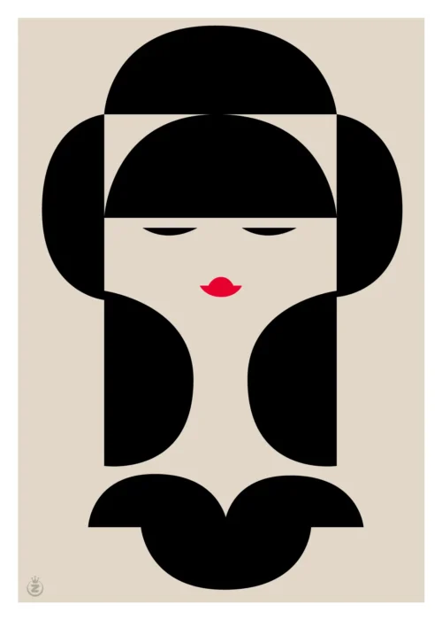 179-demi lune Abstrait, Affiche, Tirage Art, Digigraphie, Illustration, œuvre, Poster, Fine Art, Design. Monsieur Z