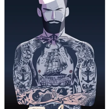 185-marin tatoo toulon, chicago, Affiche, Tirage Art, Digigraphie, Illustration, œuvre, Poster, Fine Art, Design. Monsieur Z