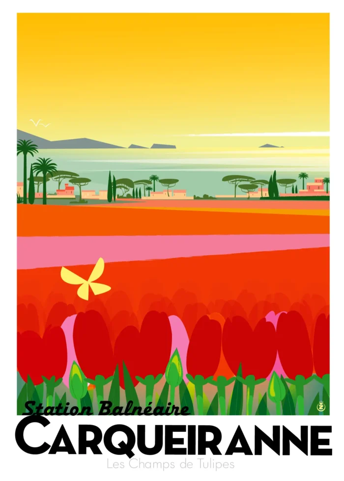 Affiche des cultures de tulipes de Carqueiranne par Monsieur Z