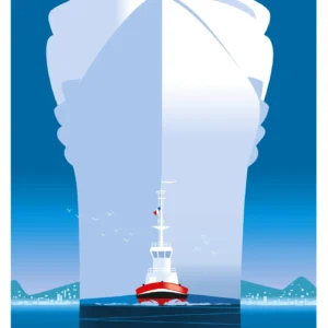 195-Toulon remorqueur Affiche, Tirage Art, Digigraphie, Illustration, œuvre, Poster, Fine Art, Design. Monsieur Z