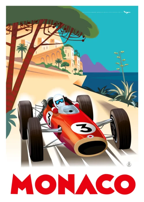 196-monaco grand prix Affiche, Tirage Art, Digigraphie, Illustration, œuvre, Poster, Fine Art, Design. Monsieur Z