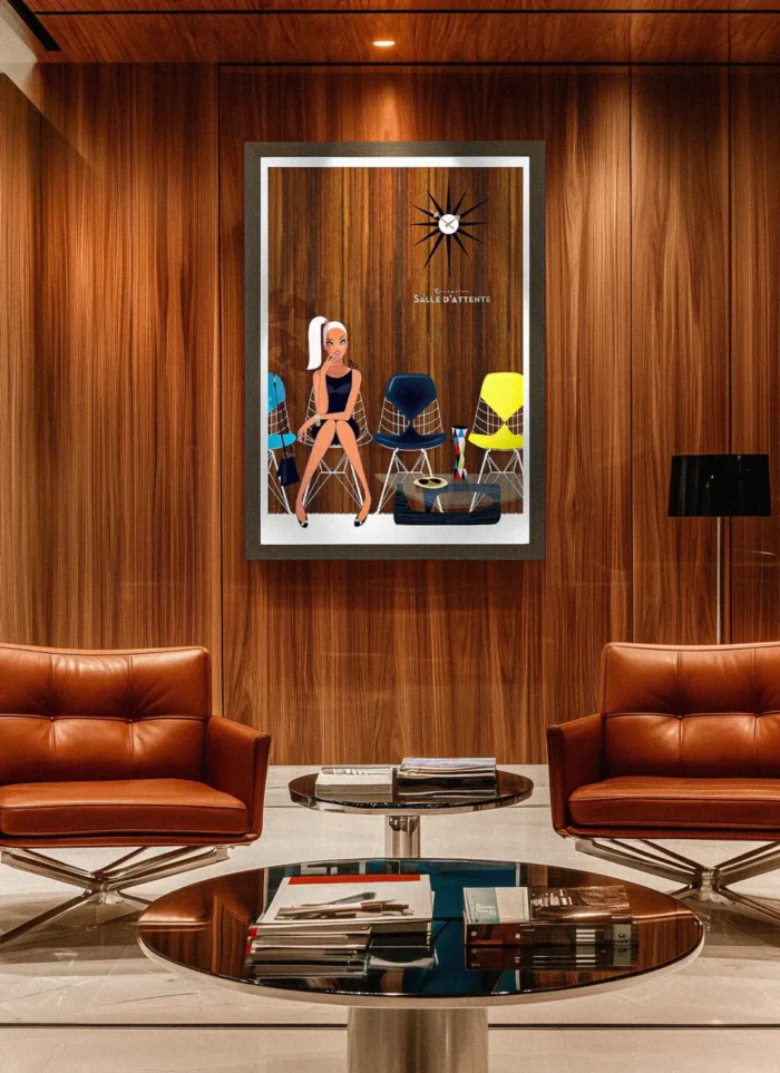 Salle-D'attente Salle D'attente, Intérieur Mid-century Décoration d'intérieur Modern, Tableau, Œuvre d'art, Design, Affiche, Fine Art, Poster, Déco. Monsieur Z