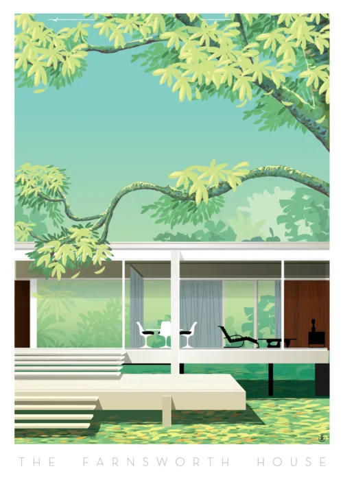 204-farns worth house architecture, Affiche, Tirage Art, Digigraphie, Illustration, œuvre, Poster, Fine Art, Design. Monsieur Z